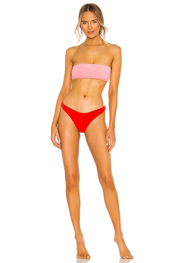 Zimmermann Poppy Terry Bandeau Bikini In Mismatched REVOLVE