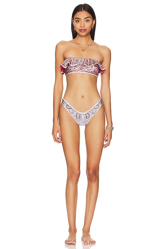 Zimmermann Vitali Frill Bandeau Bikini Set In Mismatched REVOLVE