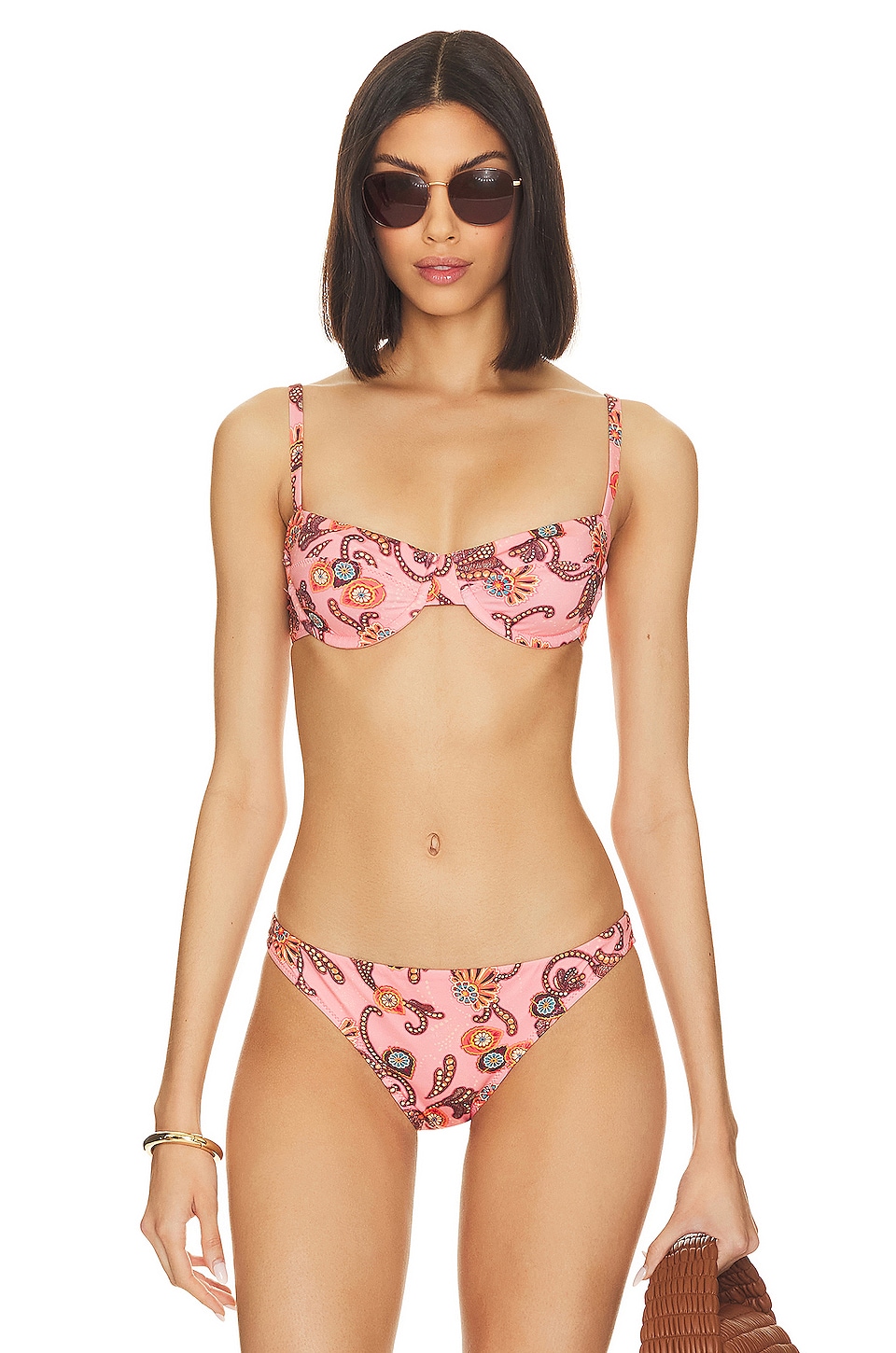 A L C Dylan Bikini Top In Rosa Multi Revolve