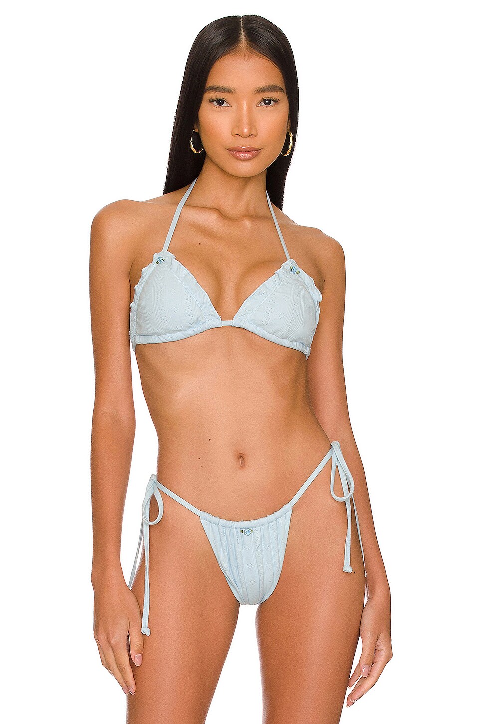 Frankies Bikinis X Gigi Hadid Tia Bikini Top In Asher Blue Revolve