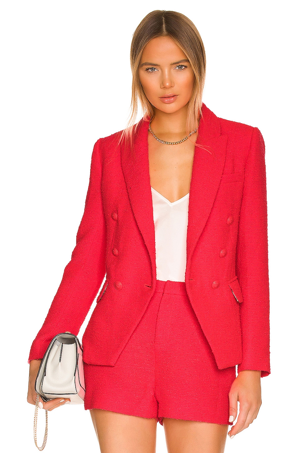 L AGENCE Kenzie Double Breasted Blazer In Diva Pink REVOLVE