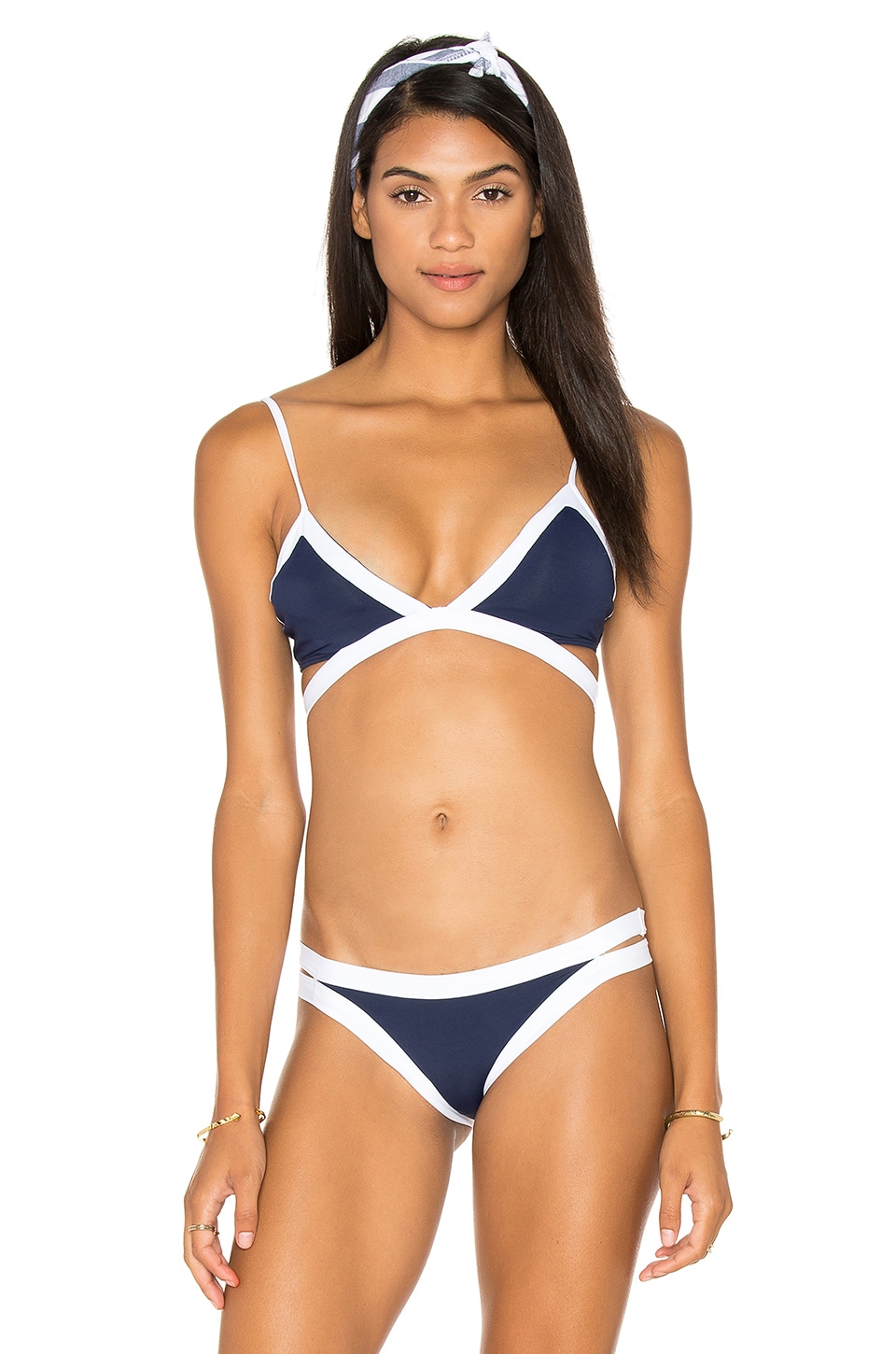 Lspace Platinum Bikini Top In Midnight Blue Revolve