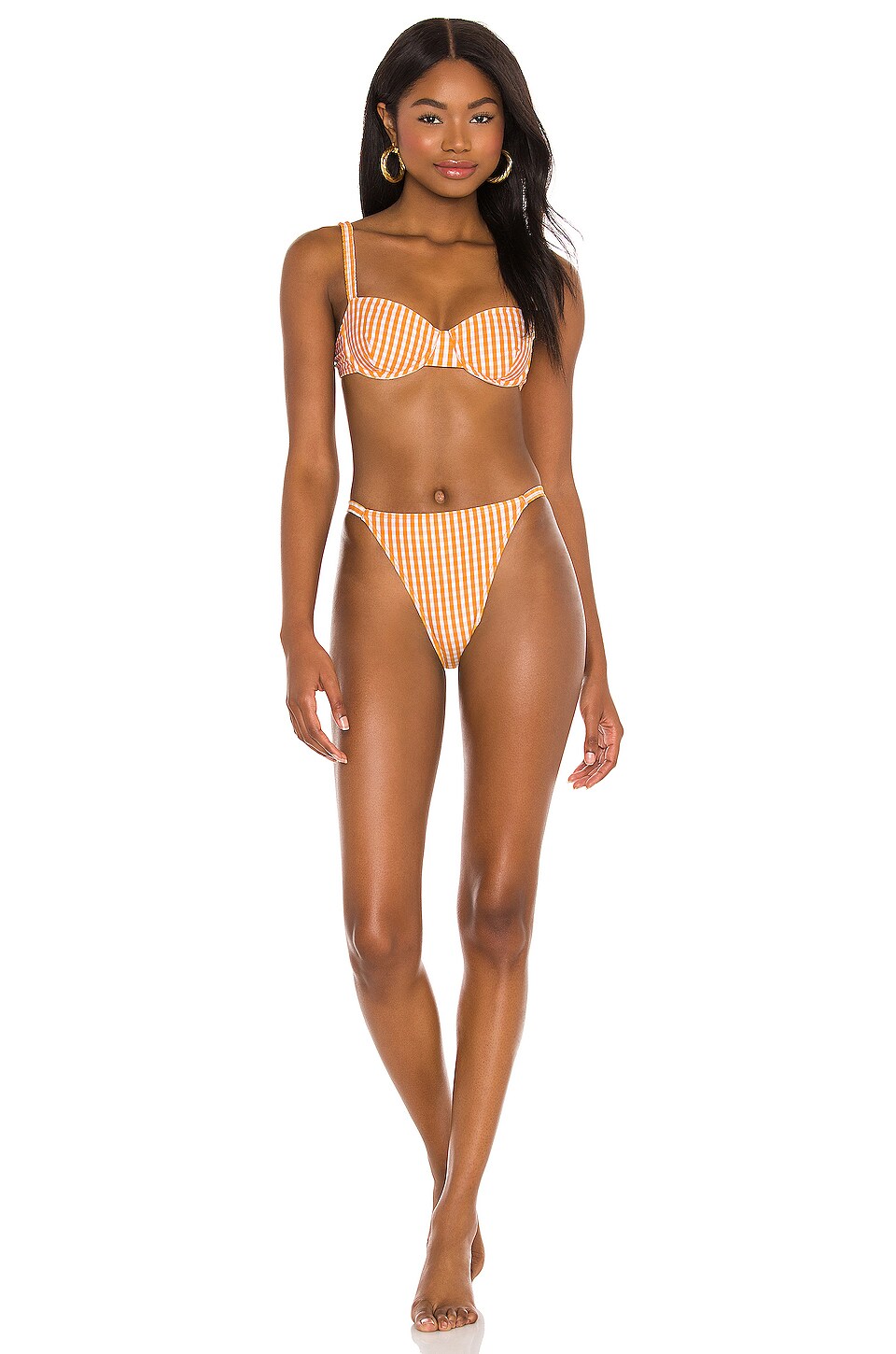 Peony Swimwear Holiday Balconette Bikini Top In Mandarin Revolve