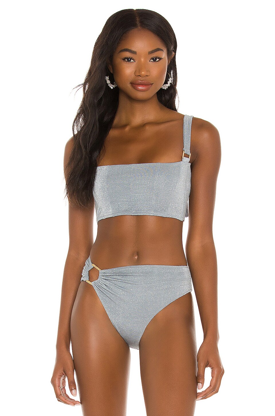 Revel Rey Hunter Bikini Top In Slate Iridescent REVOLVE