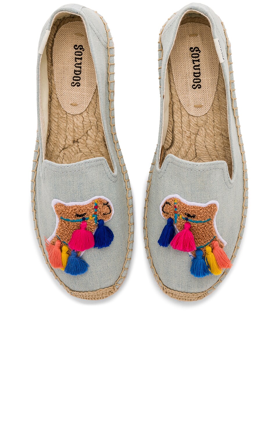 Soludos Tassel Camel Smoking Slipper In Chambray Revolve