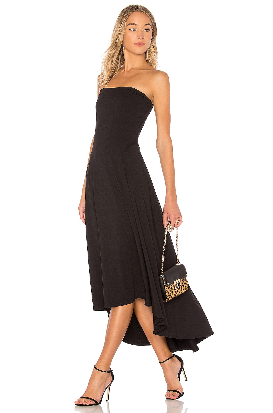 Susana Monaco Strapless Hi Low Dress In Black Revolve