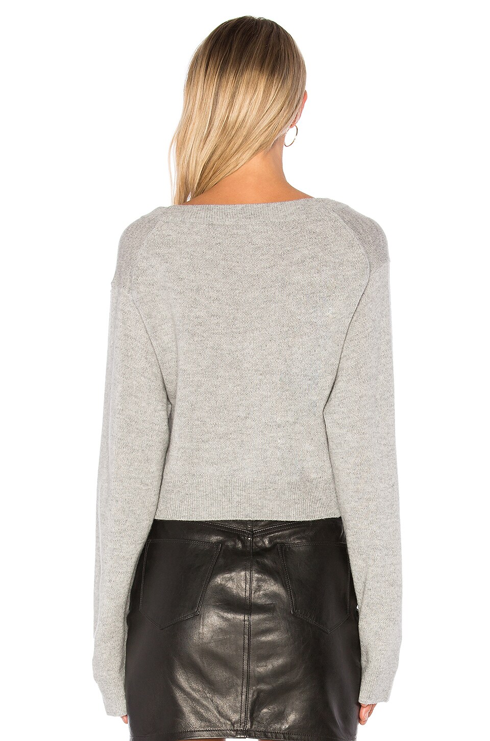 T By Alexander Wang Twist Front Cropped Wool Cashmere Sweater In