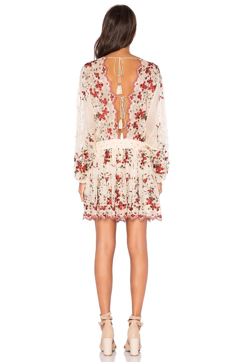 Zimmermann Sakura Embroidered Dress In Nude Floral Revolve