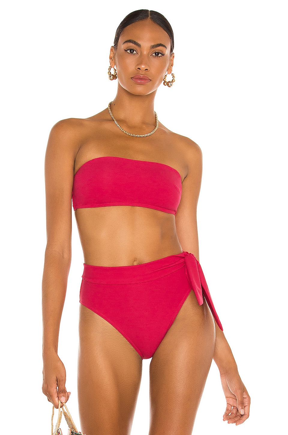 Zimmermann Separates Sculpt Bandeau Bra Bikini Top In Raspberry REVOLVE