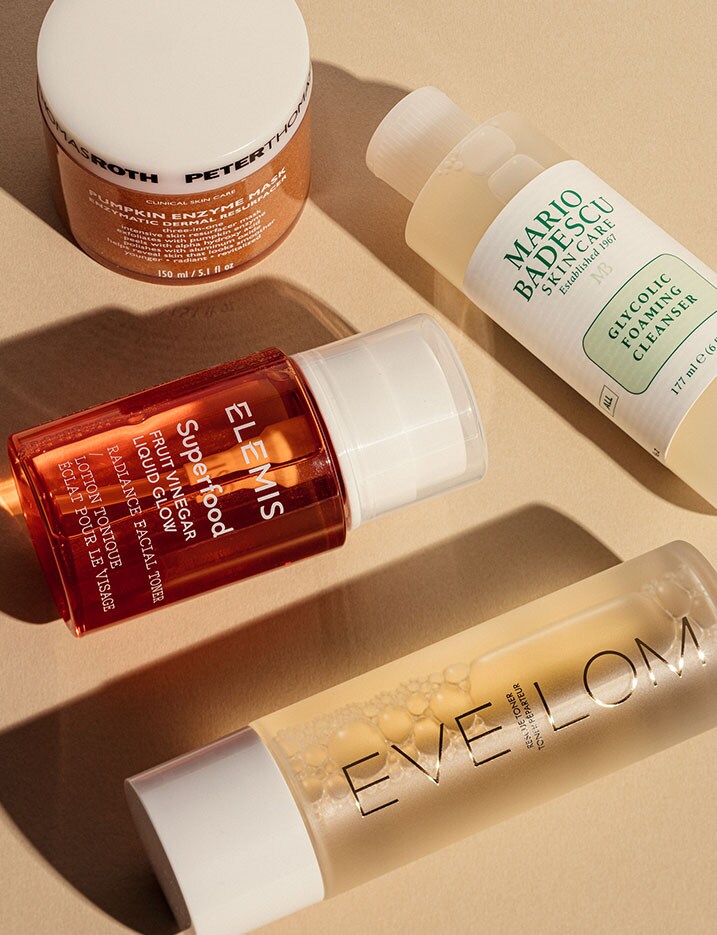 Variety of scrubs and exfoliation products.