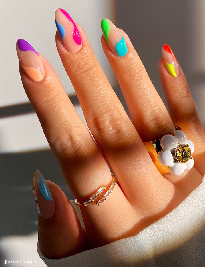 A colorful manicure.