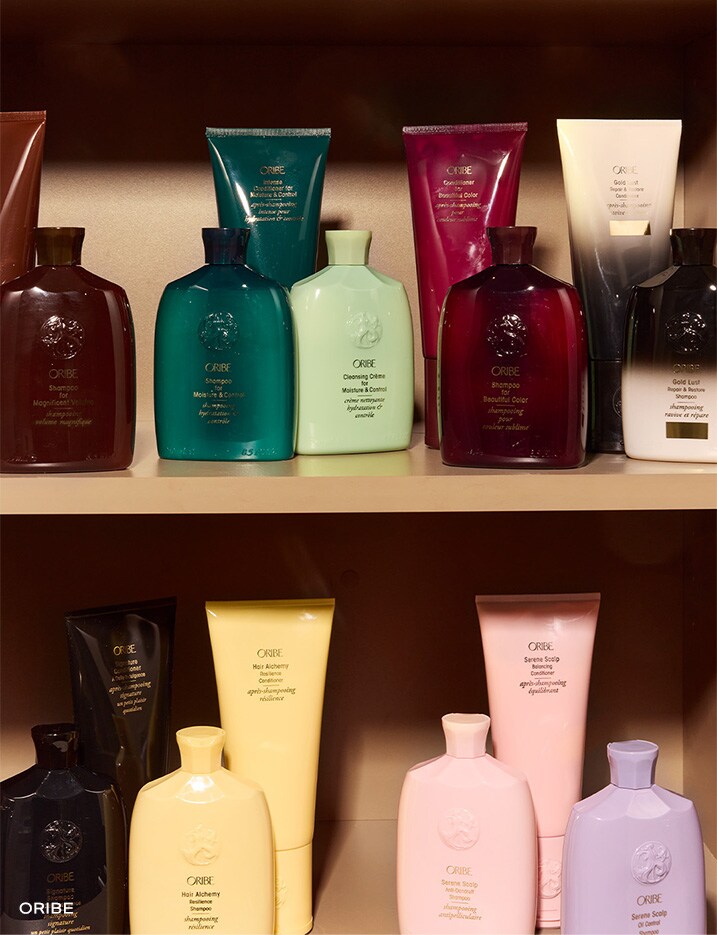 Variety of Oribe hair products.