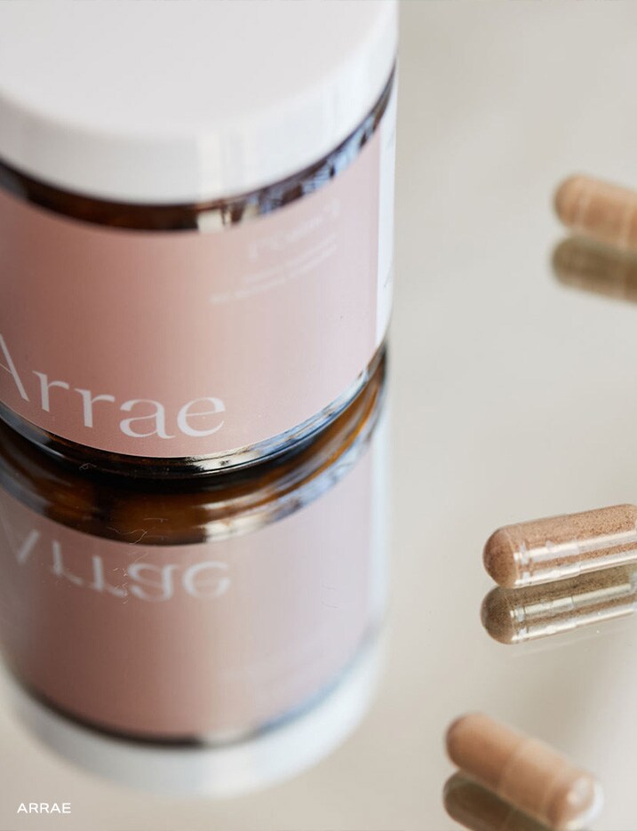 A container of Arrae supplements.