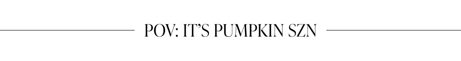POV: It’s Pumpkin Szn
