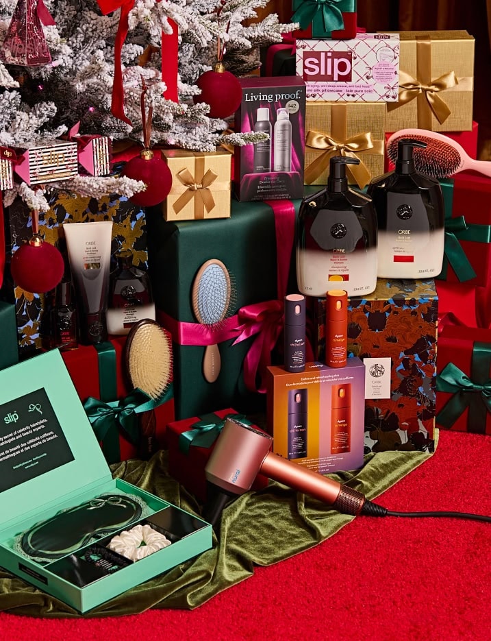 Variety of Holiday Beauty gift boxes.