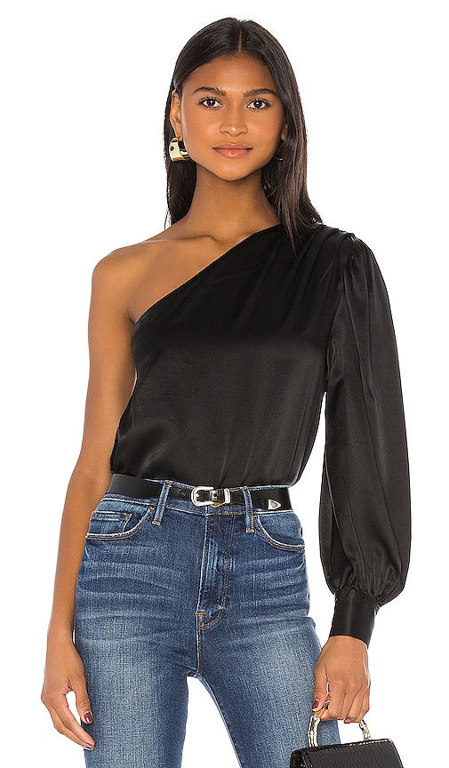 FRAME Relaxed One Shoulder Top,FAME-WS74