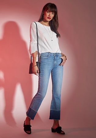 Cropped Bell Sleeve Top