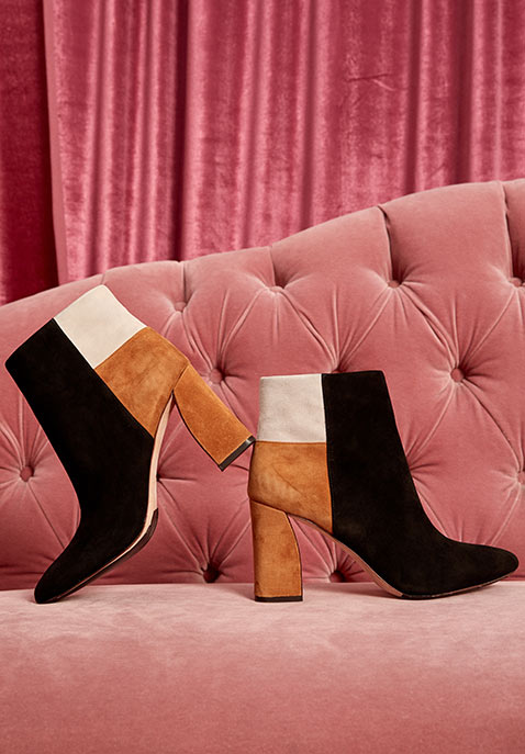 Blyss Bootie in Black, Dusk & Cognac