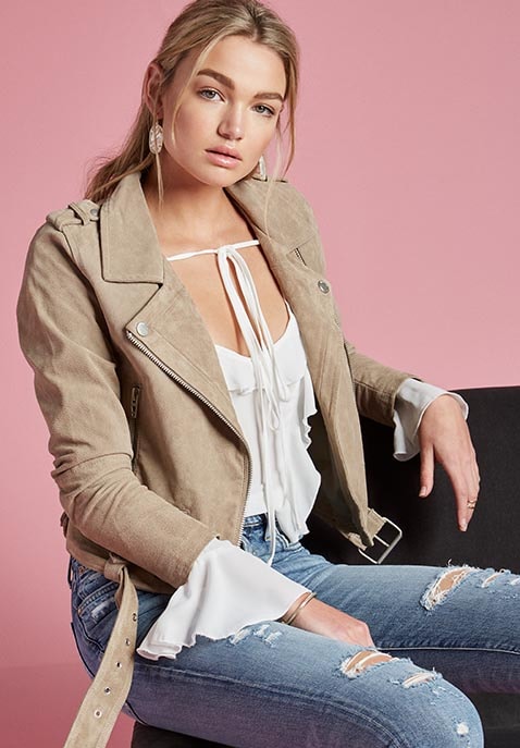 Suede Moto Jacket