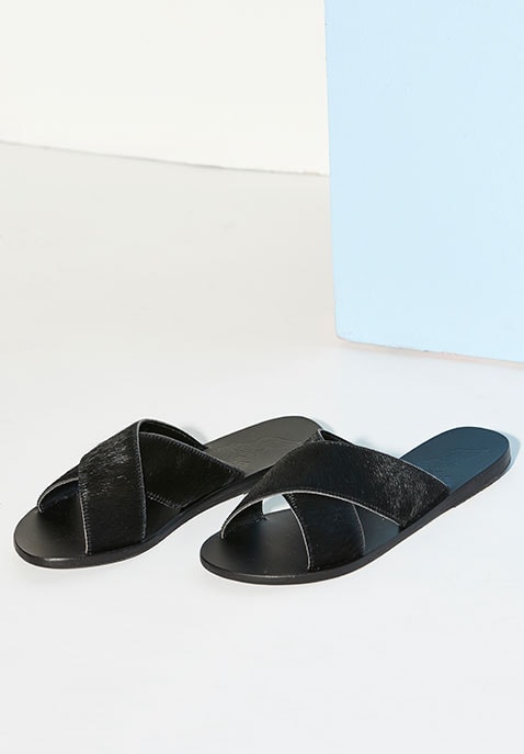 Thais Calf Hair Slide