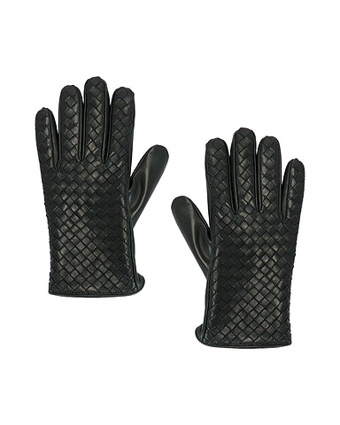 Soft Nappa Intrecciato Leather Gloves