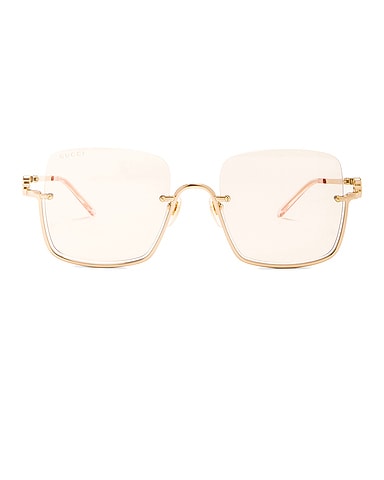 GG Upside Down Rectangular Sunglasses