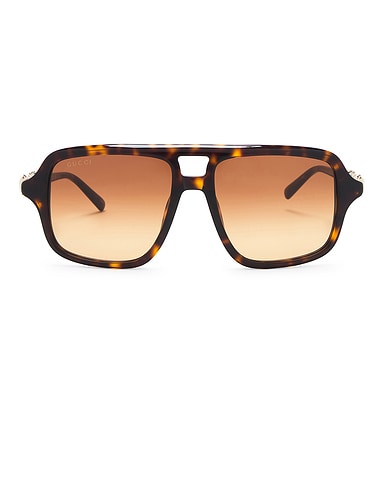 Through Horsebit Pilot Sunglasses