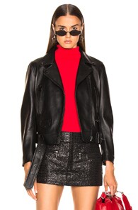Click to view more detailed imagery on our partner's website Acne Studios Leather Mock Jacket In All Black
