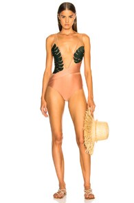 ADRIANA DEGREAS ADRIANA DEGREAS TROPICAL CHIC SWIMSUIT WITH TULLE IN PINK