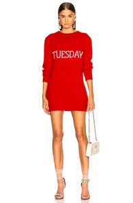 ALBERTA FERRETTI TUESDAY CREWNECK SWEATER DRESS,ALBF-WD8