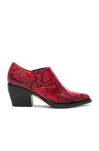CHLOÉ CHLOE RYLEE PYTHON PRINT LEATHER ANKLE BOOTS IN RED,ANIMAL PRINT.,CLOE-WZ215