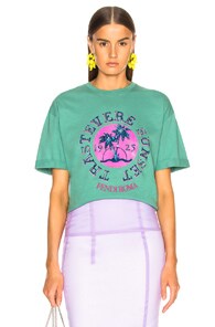 FENDI FENDI TRASTEVERE SUNSET EMBELLISHED GRAPHIC TEE IN GREEN