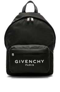 Click to view more detailed imagery on our partner's website Givenchy Black Logo-Print Nylon Backpack