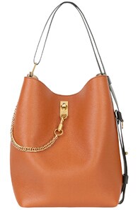 GIVENCHY GIVENCHY MEDIUM LEATHER GV BUCKET BAG IN BROWN
