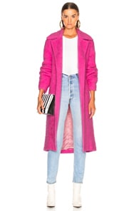 Click to view more detailed imagery on our partner's website Helmut Lang Nappy Wool Coat In Disco Pink
