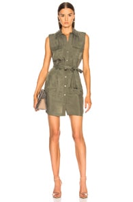 L AGENCE L'AGENCE EVELYN MILITARY DRESS IN GREEN