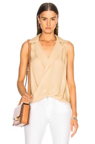 L AGENCE L'AGENCE FREJA DRAPED BLOUSE IN NUDE
