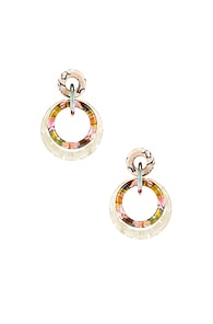 Lele Sadoughi Accessories LELE SADOUGHI DOUBLE RING HOOP EARRINGS IN BONE