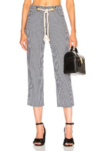 MIAOU MIAOU TOMMY PANT WITH ROPE BELT IN BLUE,CHECKERED & PLAID