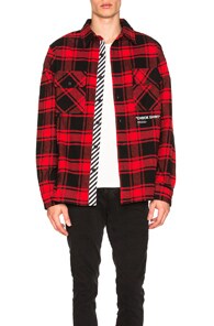 OFF-WHITE OFF-WHITE QUOTE FLANNEL IN BLACK,CHECKERED & PLAID,RED