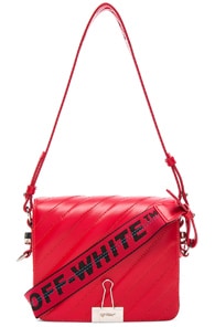 OFF-WHITE OFF-WHITE DIAGONAL PADDED FLAP BAG IN RED