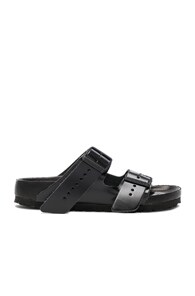 Rick Owens Black Birkenstock Edition Leather Arizona Sandals