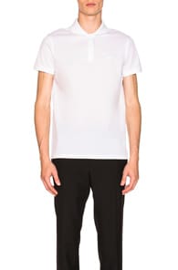 Saint Laurent Monogram Polo Shirt In White