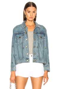 THE GREAT THE GREAT BOXY JACKET IN BLUE,FLORAL