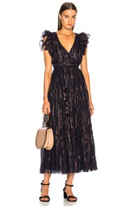 ULLA JOHNSON ULLA JOHNSON LILIANA DRESS IN BLUE,METALLICS,STRIPES