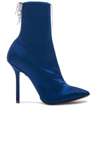 VETEMENTS VETEMENTS SATIN ANKLE BOOTS IN BLUE