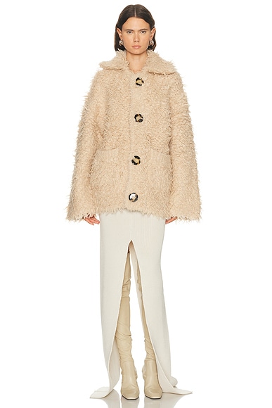 Acne Studios Kangry Angry Bear Cardigan In Brown