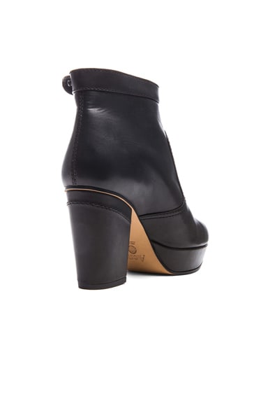 ACNE STUDIOS Track Leather Booties In Black