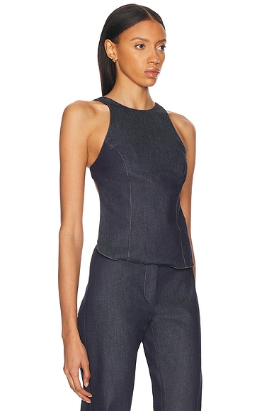 Alfie Backless Top In Blue