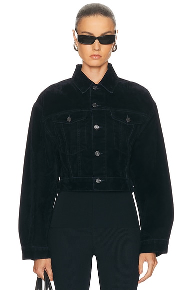 Agolde Buttoned Flap-pocket Jacket In Blue